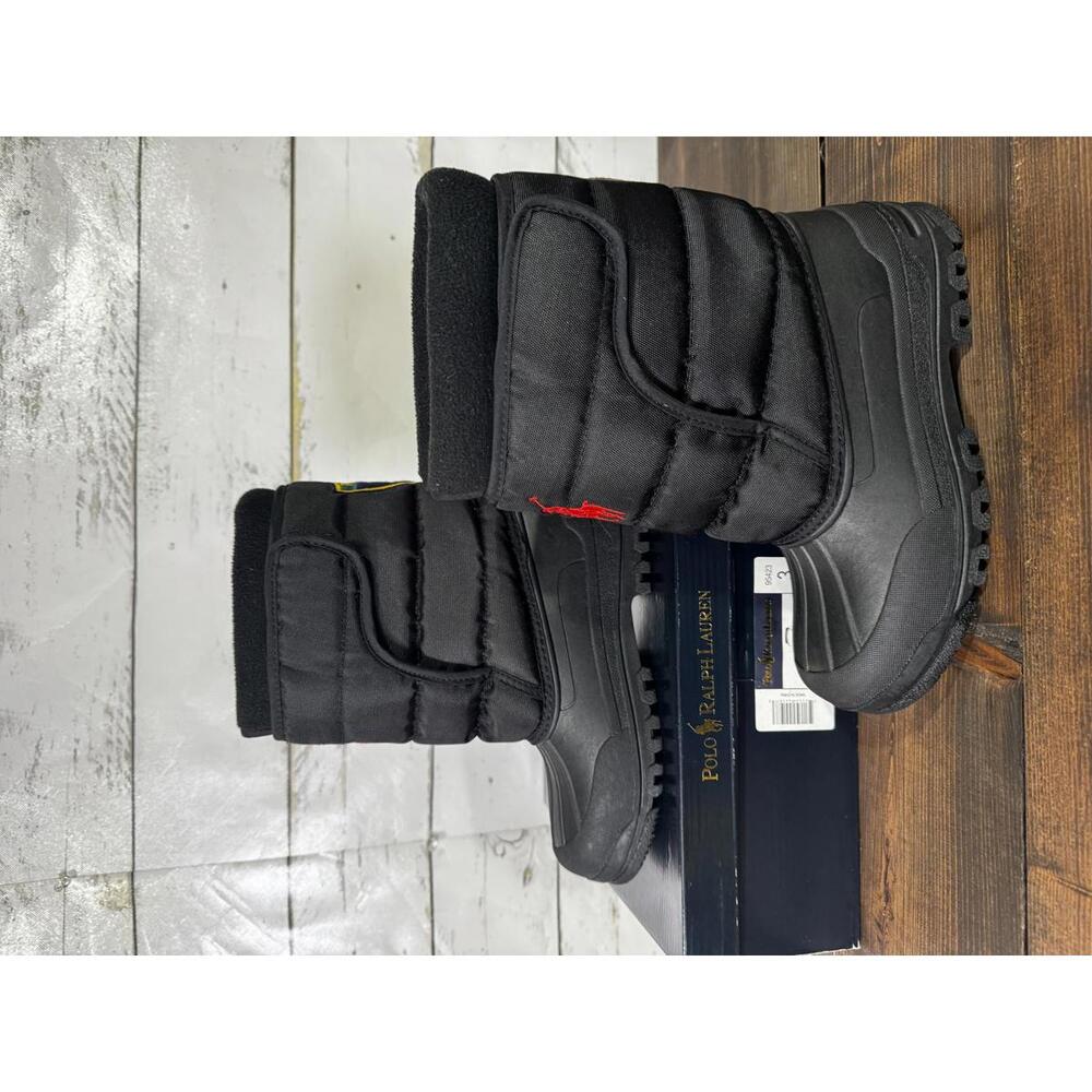 Polo Ralph Lauren Black Vancouver Crest EZ Snow Boots 3Y IOB - Picture 5 of 6